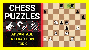 Chess Puzzles to Practice. Themes: Advantage, Attraction, Fork. Learn Chess