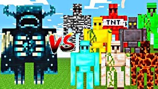 WARDEN VS ALL GOLEMS MINECRAFT Mob battle