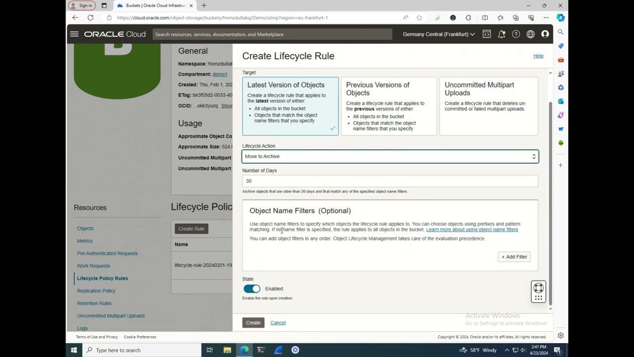 032 - Object Storage Archive Storage