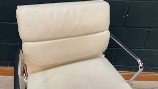 Stunning Ea217 Eames Chair In White Snow Leather By Vitra 4