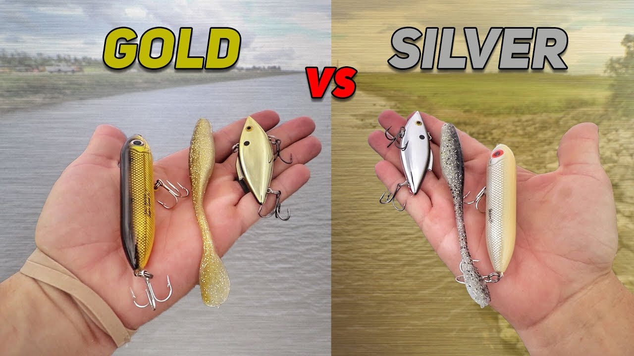 Gold vs Silver Fishing Lure Challenge (HUGE Bass!) YouTube