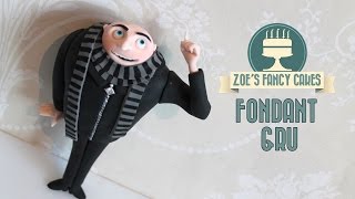 Despicable me Gru: How to make a Gru model gum paste or fimo minions tutorial