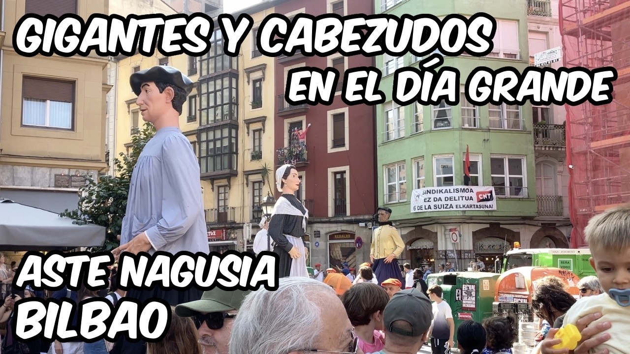 Gigantes y Cabezudos en el Día Grande. Aste Nagusia Bilbao. 23 Agosto 2024.