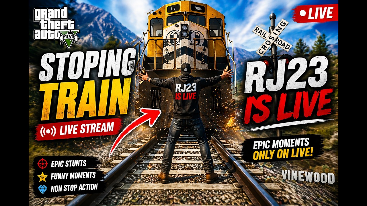 GTA 5 LIVE 🔴 Stopping the Train Challenge 🚂 | RJ Is Live #gta5 #gaming #gtaonline