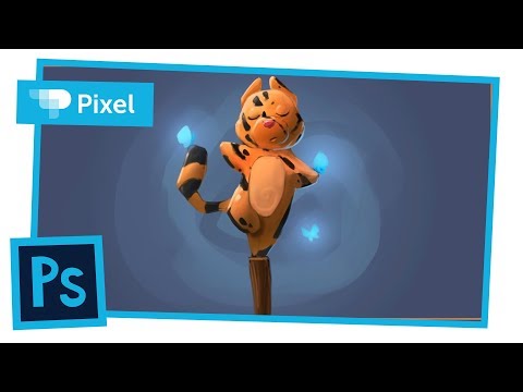 Как рисовать в Adobe Photoshop | котенок-акробат