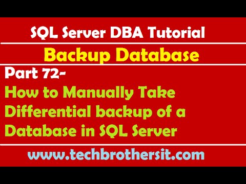 SQL Server DBA Tutorial 72-How to Manually Take Differential backup of a Database in SQL Server