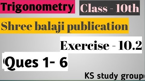Shri Balaji publication ll class 10 ll maths solution ll trigonometry ll English medium ll