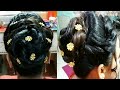 partywear hairstyle in long hair with twisting,gaytri beauty parlar