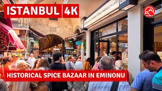 Explore Istanbul 2023 Historic Spice Bazaar In Eminonu Old Bazaar Walking Tour|4k 60fps