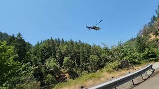 Helicopter Putting Out Forest Fire In Oregon