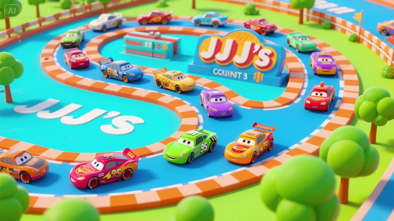Counting Cars on JJ’s Track 🚗🔢🛤️ | Fun Numbers Song for Kids