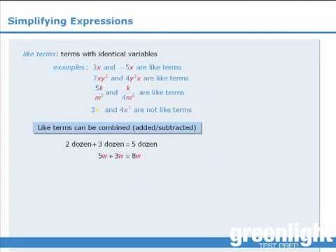 2. GRE Lesson: Simplifying algebraic expressions - YouTube