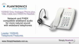 Leader 1026Hs Grey Analogue Phone Plus Vista Cable And Hw251N Headset Video Overview