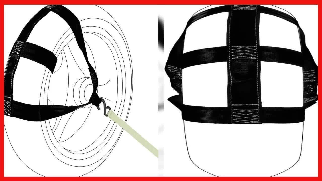 MOTO4U Universal Motorcycle Rear Wheel Tie down Strap in Black MOI