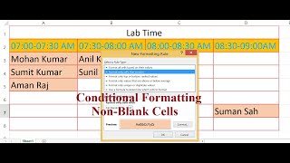 excel conditional formatting if cell is not blank | how to highlight non - blank cells in excel