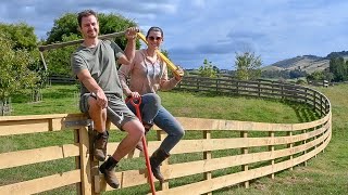 How to Build a CURVED PostandRail (Four Board) Fence | FULL PROCESS