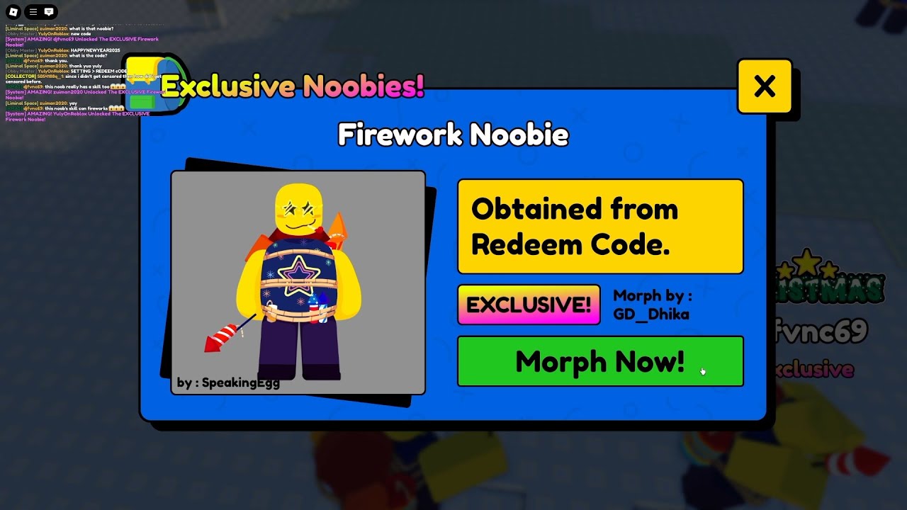 Firework Noobie! 💫New Code] & [😱Please fix the flying bugs