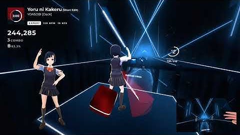[BeatSaber] Yoru ni Kakeru (Short Edit) / YOASOBI [Dack] (Expert) - FBT, 4Kp60 - B61%