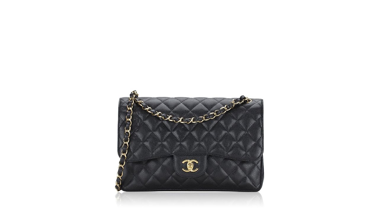 Chanel Caviar Jumbo Classic Double Flap Bag Black 