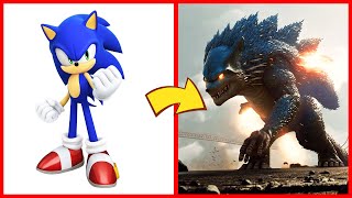 SONIC the Hedgehog ALL CHARACTERS as GODZILLA 2024
