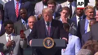 Trump Hosts NCAA Football Champs at White House