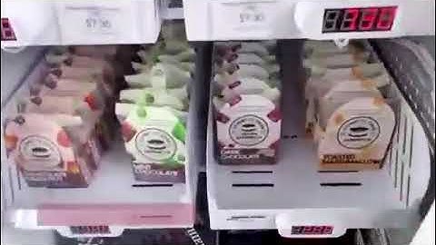 Frozen vending machines selling meat and ice cream with a contactless payment system on Singapore