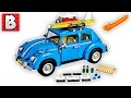 YouTube thumbnail: Lego Creator Volkswagen Beetle Set 10252 | Unbox Build Time Lapse Review