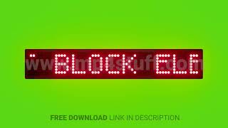 Do Not Block Elevator Doorway Scrolling Red Dot Matrix LED Text Animation on Green Screen Seamless L