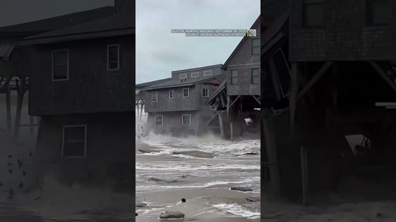 Five houses collapse in under 45 minutes thanks to hurricane