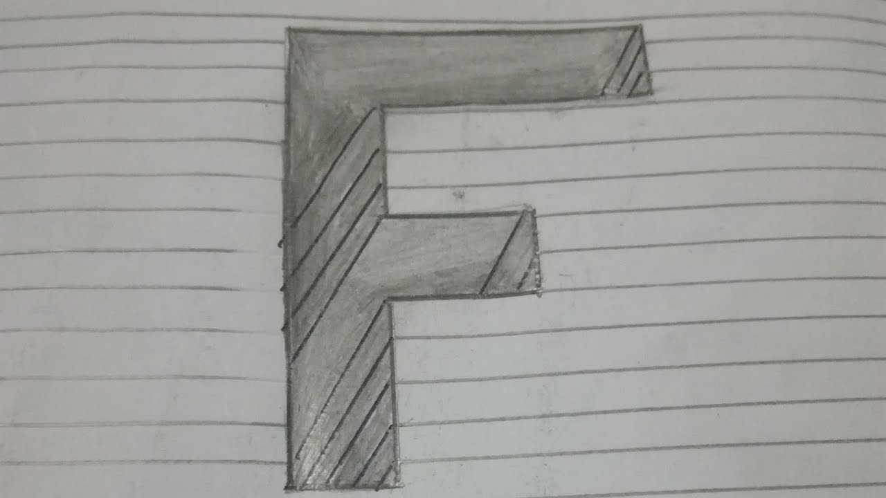 Draw 3D letter F in hole.Tricks art for kids. YouTube