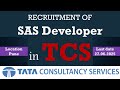 SAS Developer JOB Vacancy in TCS