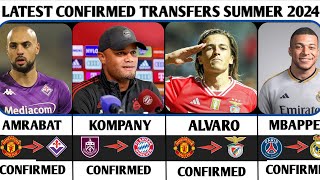 THE LATEST CONFIRMED TRANSFERS SUMMER 2024🚨, Mbappe to PSG✅, Alvaro to Benifica✅