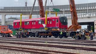 東京メトロ丸ノ内線2000系 2151F 横浜本牧駅 吊り上げ・陸送準備