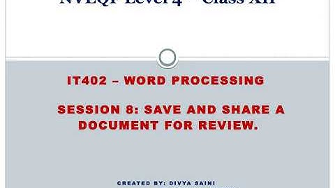 Save and Share a Document for Review