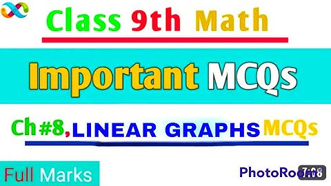 Class 9 Important Mcqs for board exams Ch:08 Linear Graphs Math, MCQs 9 math important MCQs #graphs