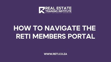 How to Navigate the RETI Members Portal