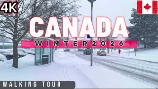 Heavy Snowfall Walk in Canada 2026 | Winter Walking Tour 4K HDR