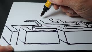 How to Draw a 3D Maze#art