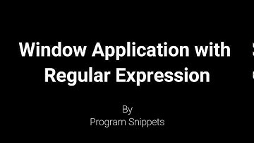 Window Application With Regular Expression with C#