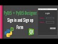 PyQt5 QtDesigner Login and Signup Forms tutorial: for COMPLETE beginners