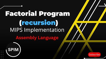 Factorial program in mips |Recursion implementation | Assembly language program