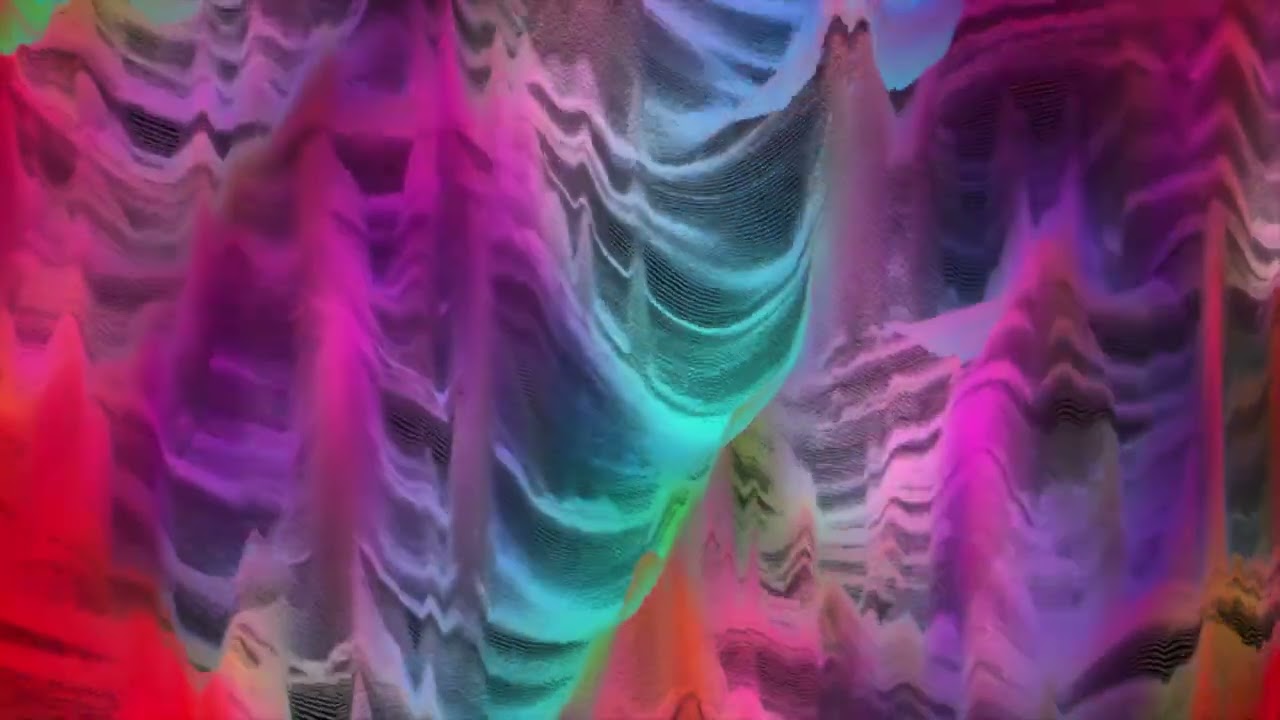 1 Hour 4K Glitch  Abstract 3D Displacement Loop | Pixel Scanline Surface Animation VJ Background