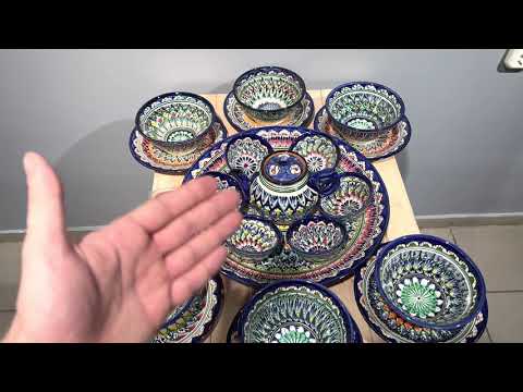 Узбекский сервиз "Макси" - ручная работа, риштанская керамика. КазанМозан.