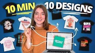 How to Make 10 EXTREMELY PROFITABLE (Beginner Friendly) Designs in Just MINUTES: Best POD Niches