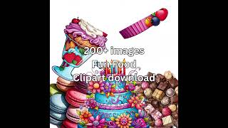 200  images Fun Food Clipart. #cliparts #food #cupcakes #cookies #etsy