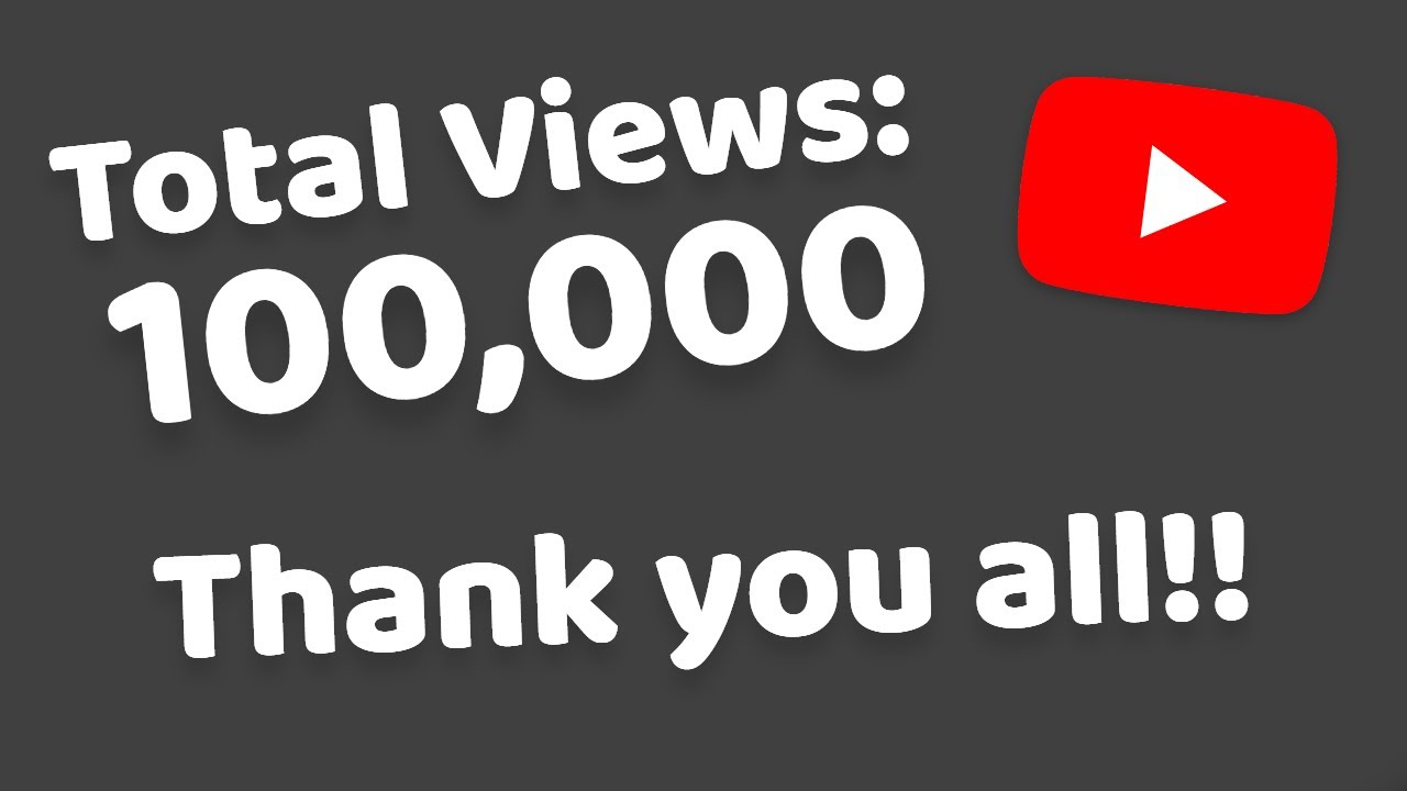 Reaching 100,000 views on YouTube! - YouTube