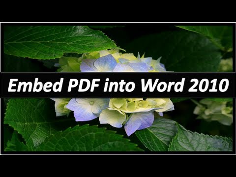 Embed A Pdf In Word 2010