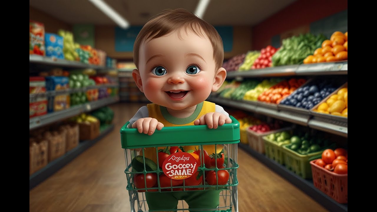 Grocery Store Song + Red Light Green Light Game Song! | CoCokids Nursery Rhymes & Kids Songs