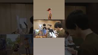 When #suga was dubbing Toy Story💜☺#toystory #dubbing #bts #runbts #shorts #btsshorts #animation