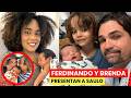 Ferdinando Valencia y Brenda Kellerman muestran el rostro de su hijo Saulo